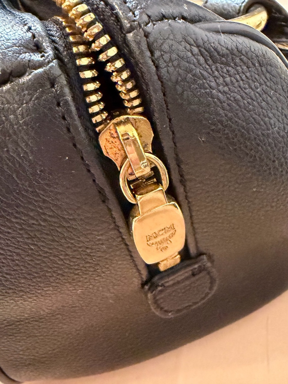 MCM Boston Mini Bag with Gold Accents - Picture 4 of 5